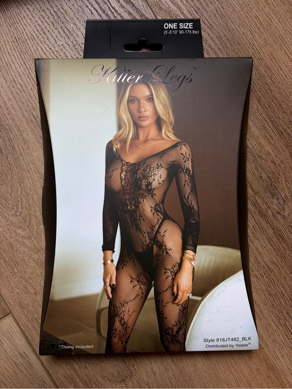 Women's Black Lace Bodystocking - One Size